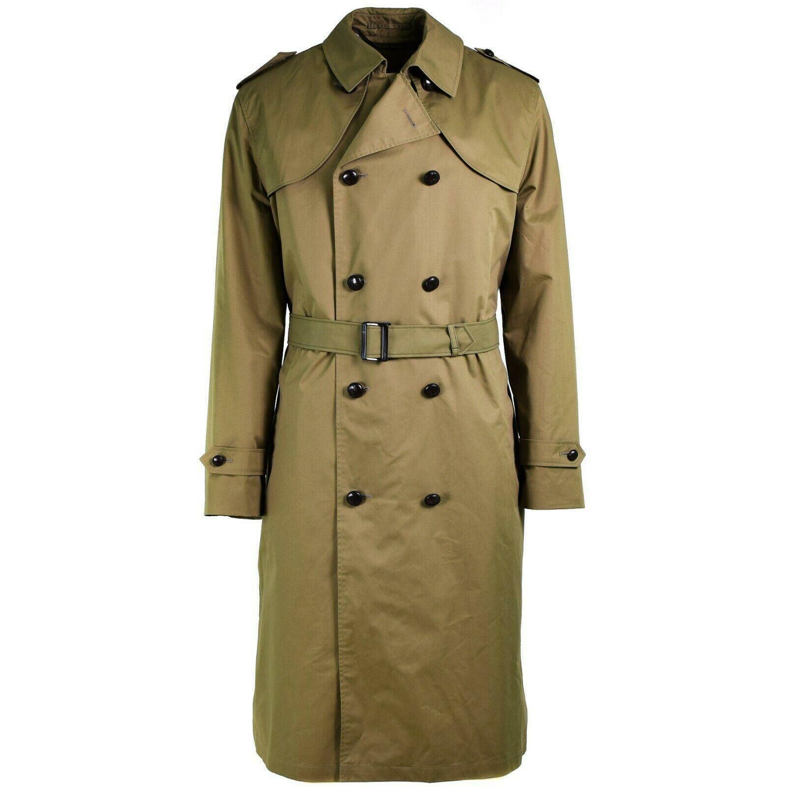 Genuine Dutch army coat long officer womens trench coat khaki without ...