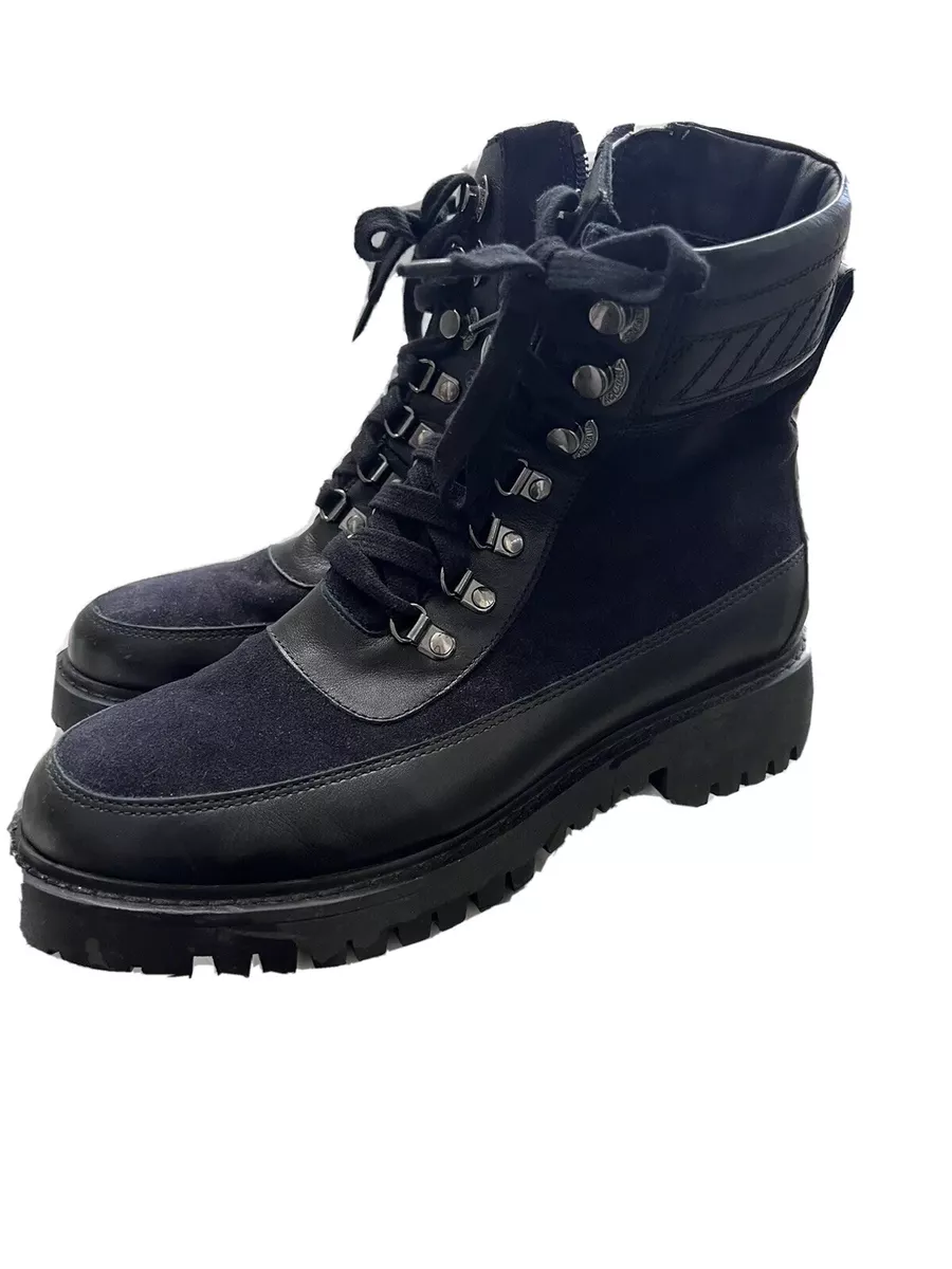 Aquatalia Navy Black JOHANNA suede and leather waterproof boots 550