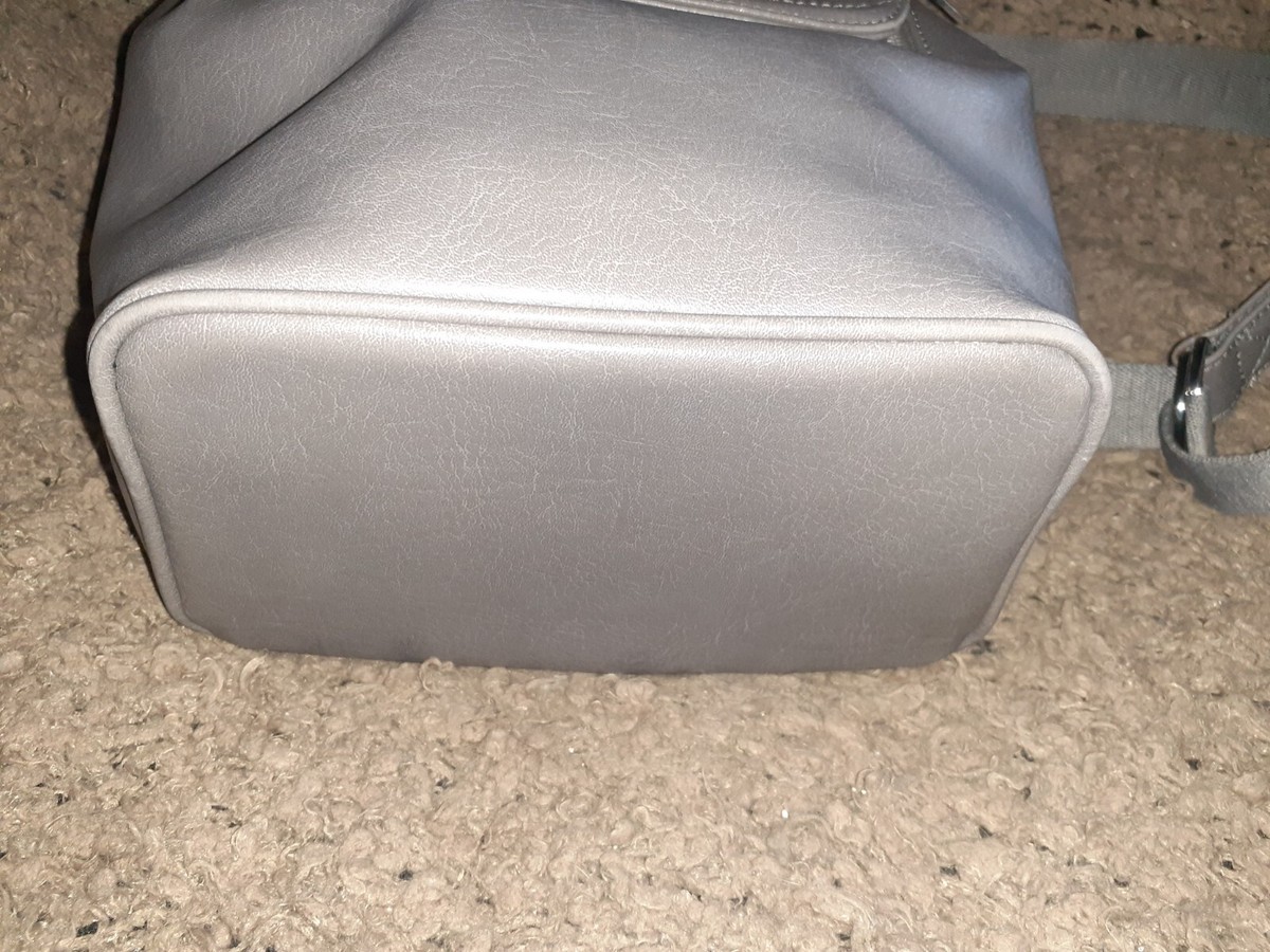 MATT & NAT-Vintage Fabi Mini Backpack-Gray-Vegan Leather 