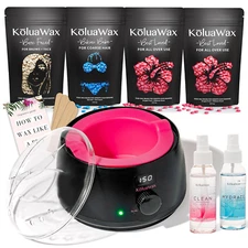 Premium Waxing Kit for Women - Hot Melt Hard Wax Warmer for Hair Removal, Eyebro