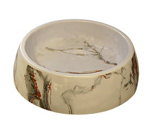 8.5" Marble Look Pet Bowl   4 Cup Melamine Dog or Cat Food Water Dish