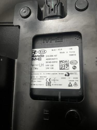 2019 2020 Hyundai Santa Fe LH Left Blind Spot Monitor OEM Sensor 99140-S2010 - Picture 3 of 3
