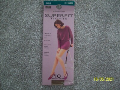 M&S Superfit Tights 10 Denier Sable size 1 Small BNWT