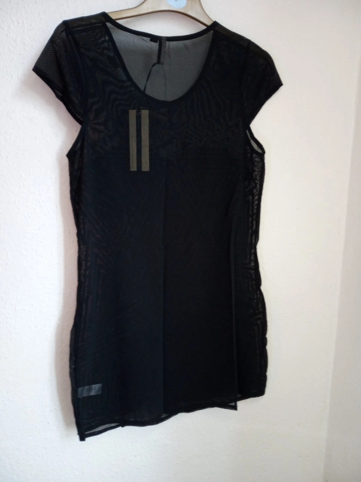 Abito Alexander Wang nero trasparente nuovo con etichette Topshop taglia 14 bodycon geometrico