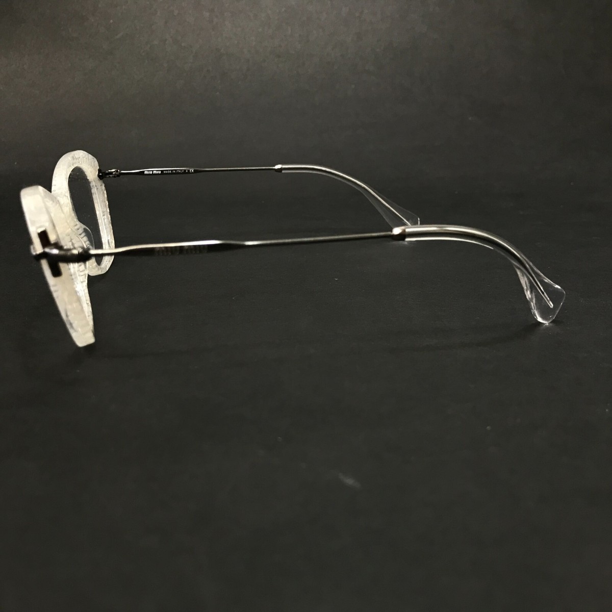 Miu Miu Eyeglasses Frames VMU04L KAR-1O1 Milky White Silver Miu Miu Eyeglasses Frames VMU04L KAR-1O1 Milky White Silver