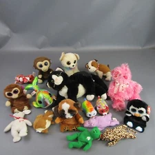 Ty Plush Lot of 17 Stuffed Animal Toys Beanie Boos Estate Collection