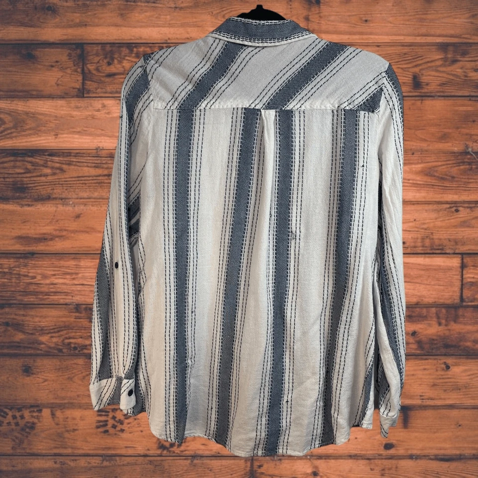 Camisa Krazy Kat Rayas Manga Larga Botón Delantero Grande Foto 2 de 4