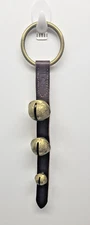 VTG MBS SLEIGH BELLS MOSES B SMUCKER LEATHER DOOR HANGER STRAP OF 3 BELLS