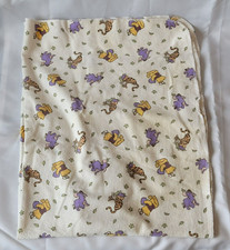 Winnie the Pooh Tigger Eeyore Leaf Leaves Baby Flannel Swaddle Blanket Cream