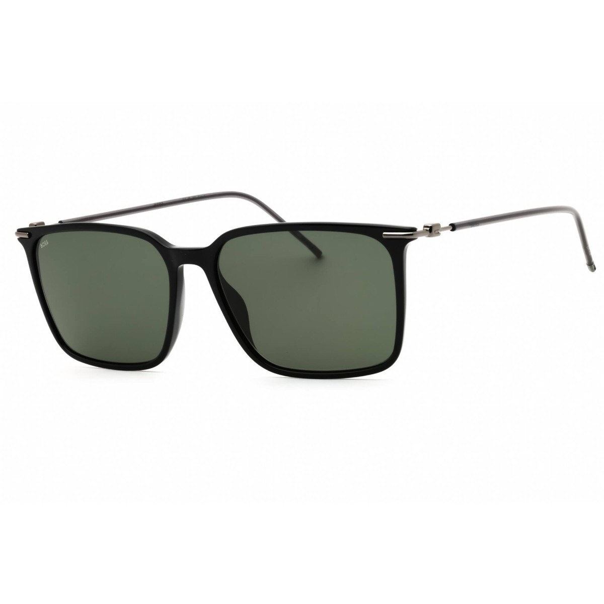 Hugo Boss Men's Sunglasses Black Plastic Frame Green Lens BOSS