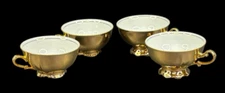 RARE Lot of 4 Vintage RW Bavaria Germany Gold Porcelain Demitasse Tea Cups