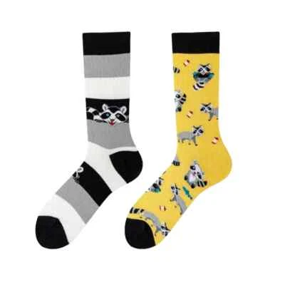 LOSTSOCKS Raccoon - Colorful Fashion ODD Socks Unisex Crew Socks UK 5-10