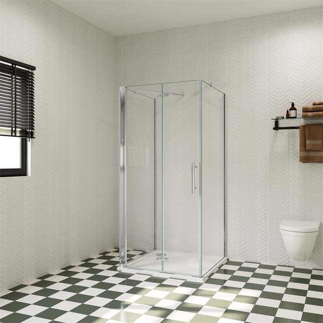 185/195cm Falttür Scharniertür Nano Glas U-Form Duschtür Duschkabine