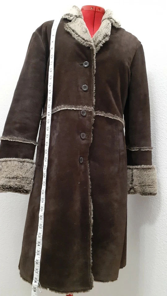 Express world brand Size 11/12 black Suede, & faux fur collar & cuffs maxi coat.