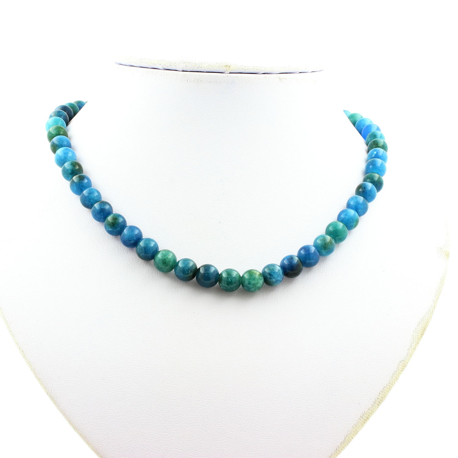 Collier perles Apatite 8 mm : fini les bijoux qui s'oxydent sous l'eau