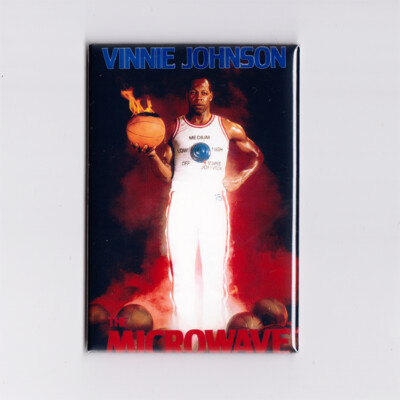 VINNIE JOHNSON / MICROWAVE 2'' x 3'' POSTER MAGNET detroit pistons nba costacos