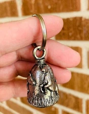 Mustang GUARDIAN Bell of Good Luck fortune pet keychain horse lovers gift friend