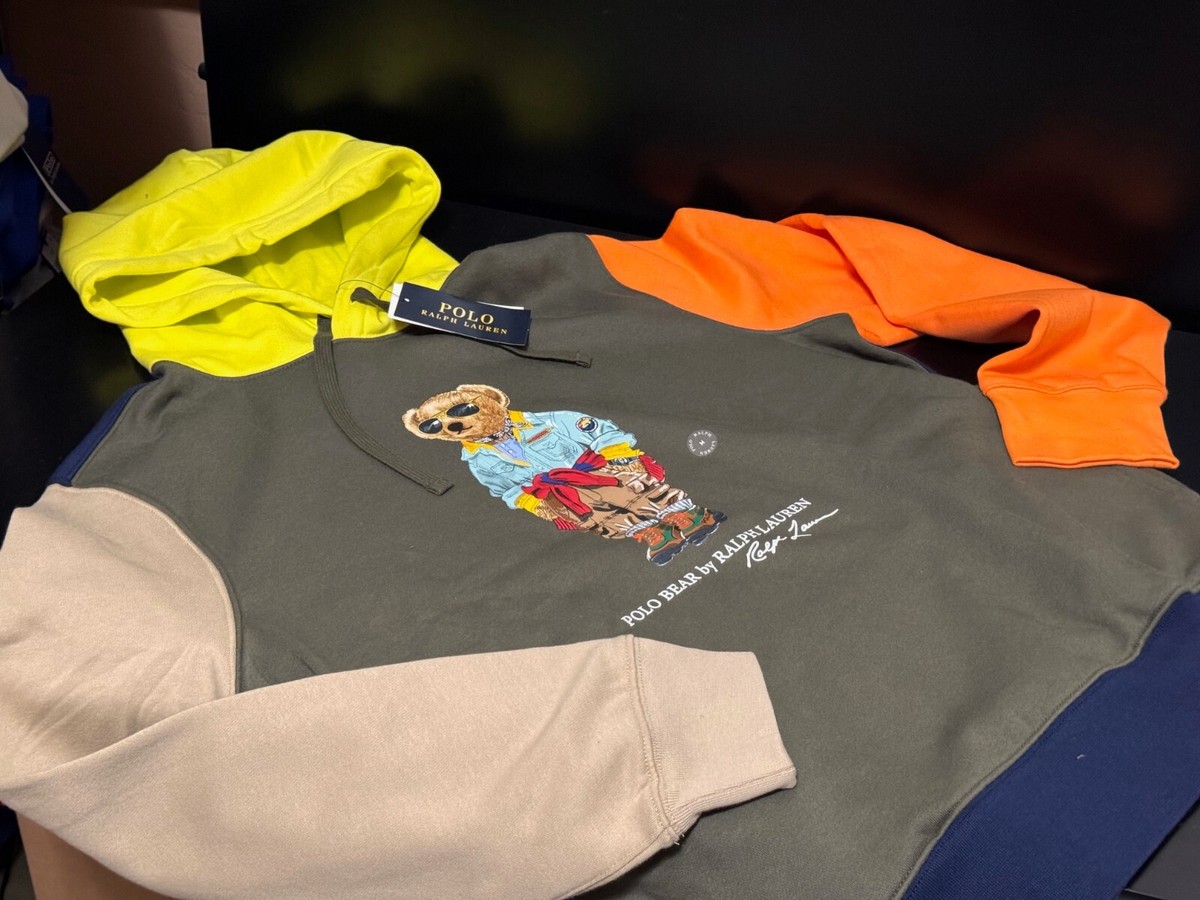 NEW Polo Ralph Lauren Expedition Voyager Bear Colorblock Hoodie