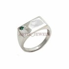 Natürlicher Smaragd Edelstein Mit 925 Sterlingsilber Ring für Herren AJ728