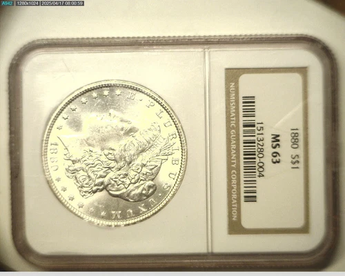 1880 P Morgan Silver Dollar NGC MS-63