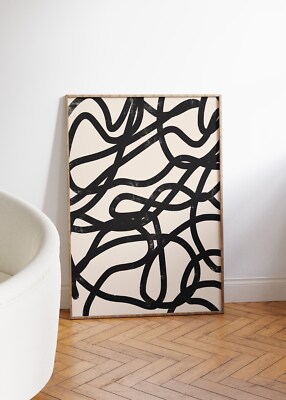 Abstract Black and Beige Wall Art poster Choose your Size