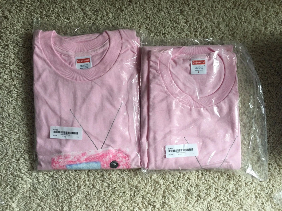 Supreme TV Tee T Shirt Pink SS18 New Box Logo eBay