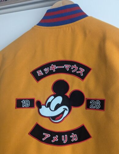 Forever 21 x Disney Yellow Varsity Bomber Jacket (Ladies Medium) Mickey Mouse - Picture 3 of 14