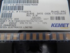 KEMET T495X227K016ZTE100 SMD TANTALUM CAPACITOR 220UF 10% 16V 2917 - FAST SHIP