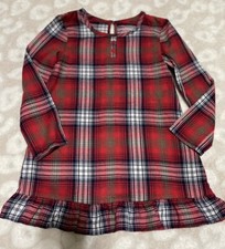 Jammies for your Families Night Gown Girls Sz 4 Red White Plaid Ruffled