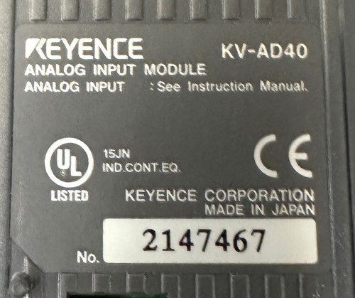 Módulo de entrada analógica Keyence KV-AD40 4 canales 24VDC 110MA - Imagen 2 de 2