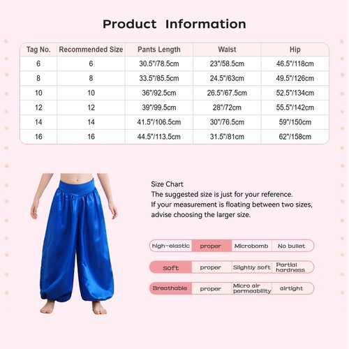 Kids Girls Bloomers Waist Dance Pants Satin Trousers Wide-Leg Dancewear Zipper - Picture 8 of 84