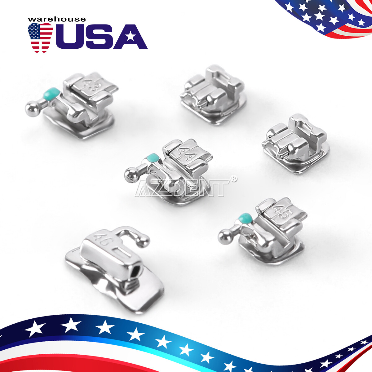 Bracket Azdent Rosso Brackets Ortodontici Standard Roth - 20 Confezioni (20 Pz L'una) Slot .022 Con Ganci 3-4-5 - AZDENT AZDENT .022 Ganci 3-4-5 - Foto 4