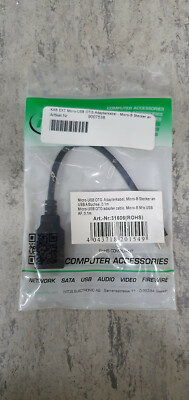 Inline OTG Adapterkabel Micro-USB 0,15m schwarz 31606 *neu OVP*