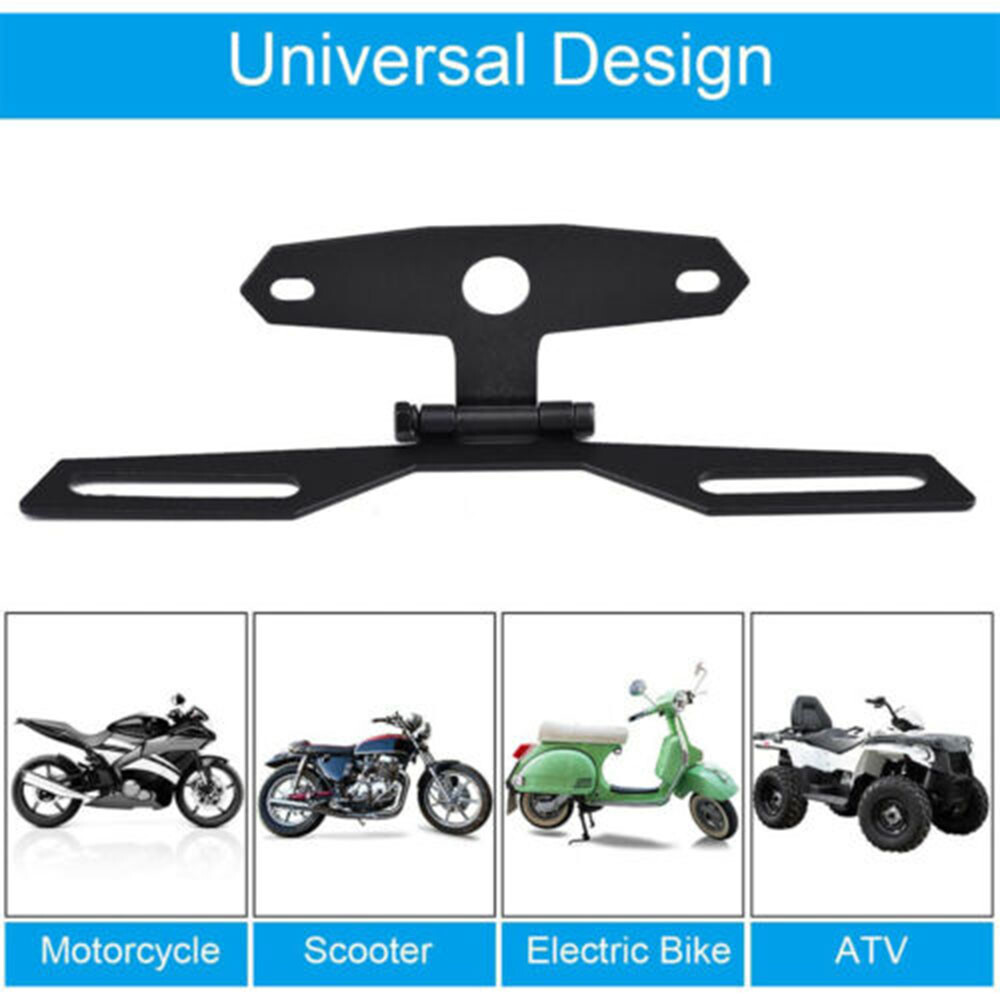 Motorbike Rear Fender License Number Plate Light Holder Mount Bracket