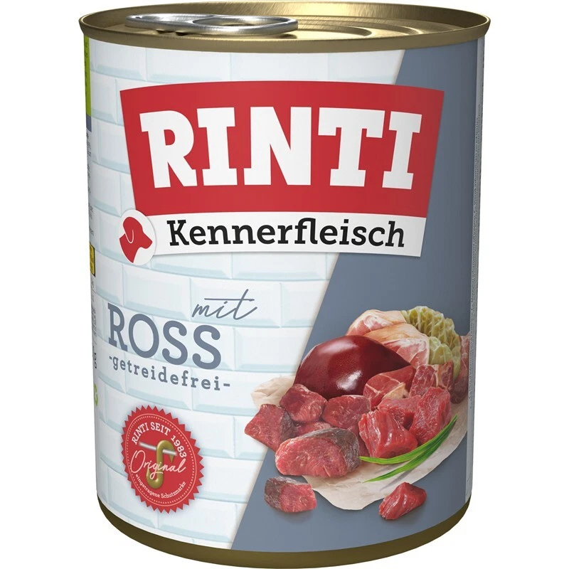 Rinti Kennerfleisch mit Ross Hunde Nassfutter getreidefrei: 12 x 800 g
