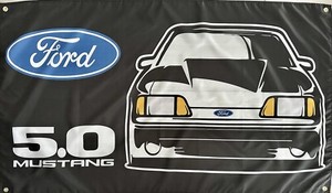 FORD MUSTANG 5.0 USA RACING 3x5ft FLAG BANNER DRAPEAU MAN