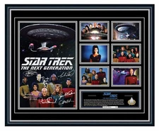 STAR TREK THE NEXT GENERATION 1987 PATRICK STEWART SIGNED L/E FRAMED MEMORABILIA