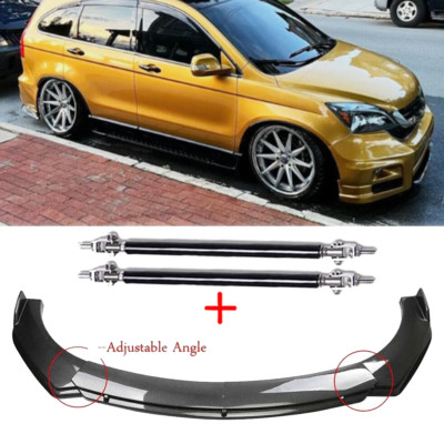 Carbon Fiber Style Front Bumper Lip Chin Spoiler For Honda Pilot Body Kits Strut