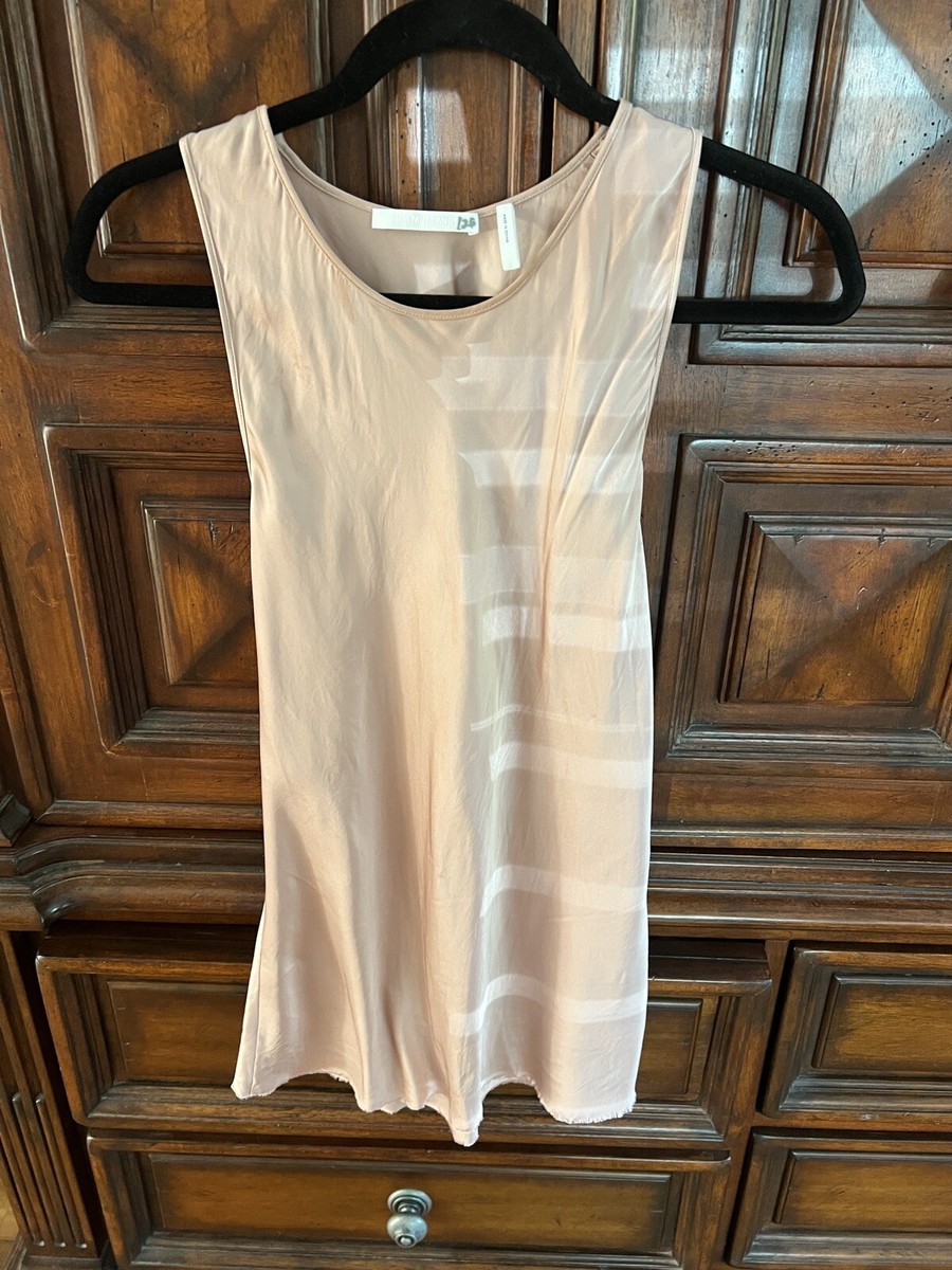 Helmut Lang Double Satin Back Twist Tank, Raw Bottom, Pink, Medium