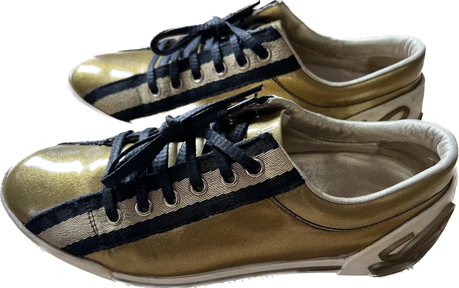 Baskets logo Gucci Script chaussures à rayures noires (168138) taille Euro 36...