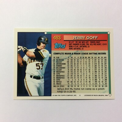 1994 Topps- #463 Jerry Goff | eBay