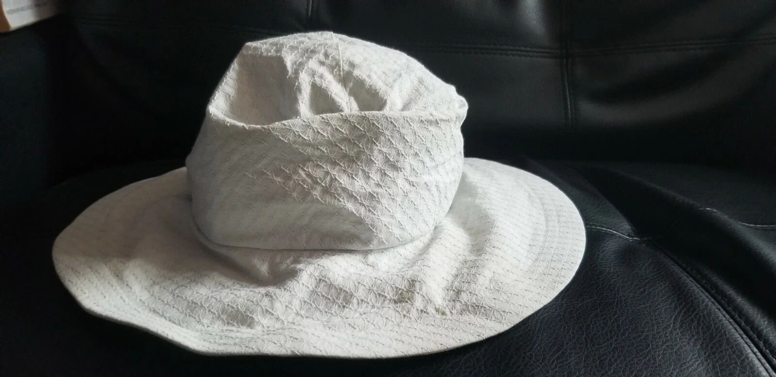 Lillie And Cohoe Vivien Sun Hat. Size 1. Textured Pale Blue. Wide Brim.