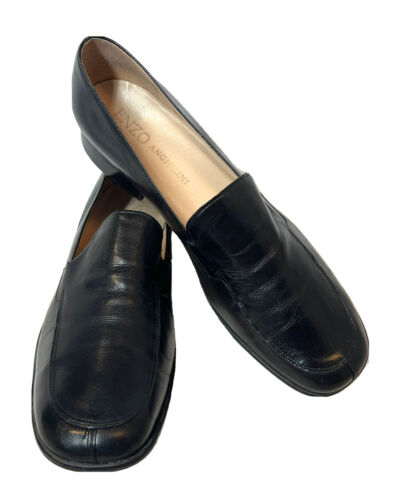 Vintage Enzo Angiolini Classic Black Leather Loafe