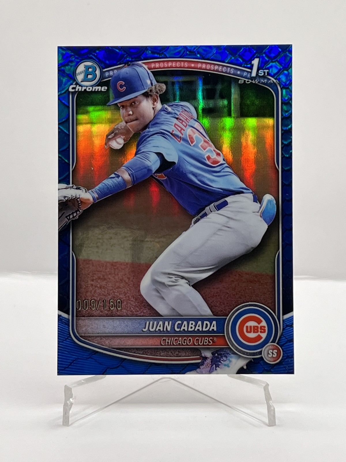 2025 Bowman Chrome - Juan Cabada #BCP-207 Blue Reptilian Refractor /150 (RC)
