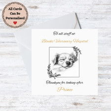 Personalised Vet Thank You Card - Pet Dog Customisable Dog & Vet Name