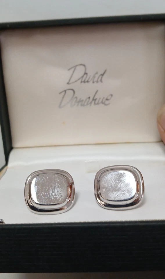 David Donahue Sterling Silver Suare Cuff Links - Image 2 of 4