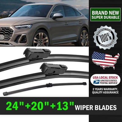 Top Lock 24''+20''+13'' Premium Bracketless Windshield Wiper Blades Set Front+Rear