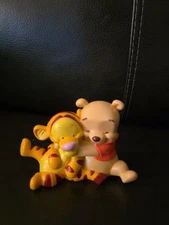 Disney Decopac Winnie The Pooh hugging Tiger hard Plastic Figure/ Decor.  3”