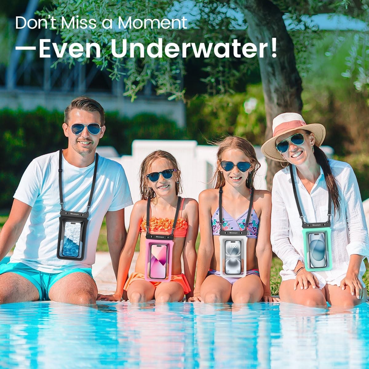 Waterproof Phone Pouch 2-Pack, IPX8 Dry Bag Case for Beach Kayak Travel