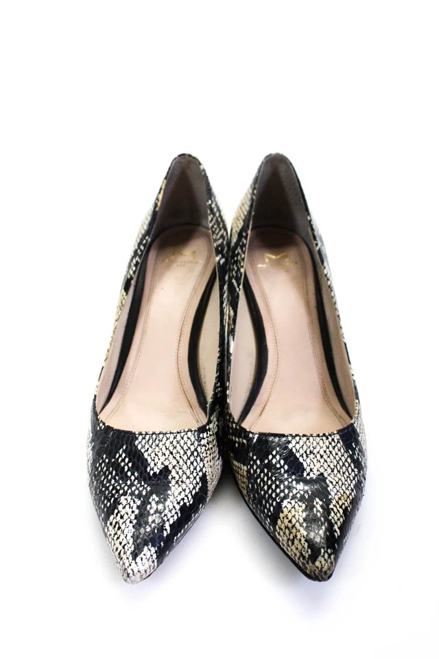 Zapatos de salón Marc Fisher LTD. para mujer de cuero de piel de serpiente en relieve blanco marfil talla 8 EE. UU. Foto 2 de 4